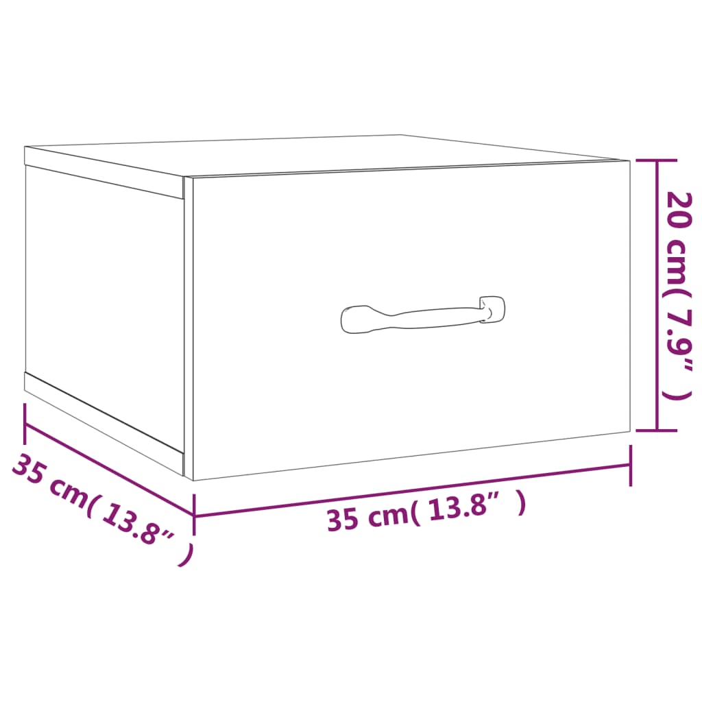 Tables de chevet murales 2 pcs Sonoma gris 35x35x20 cm - XIOS