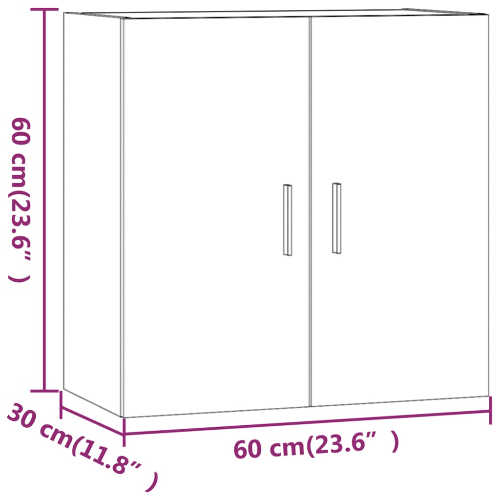 Armoire murale Chêne fumé 60x30x60 cm Bois d'ingénierie