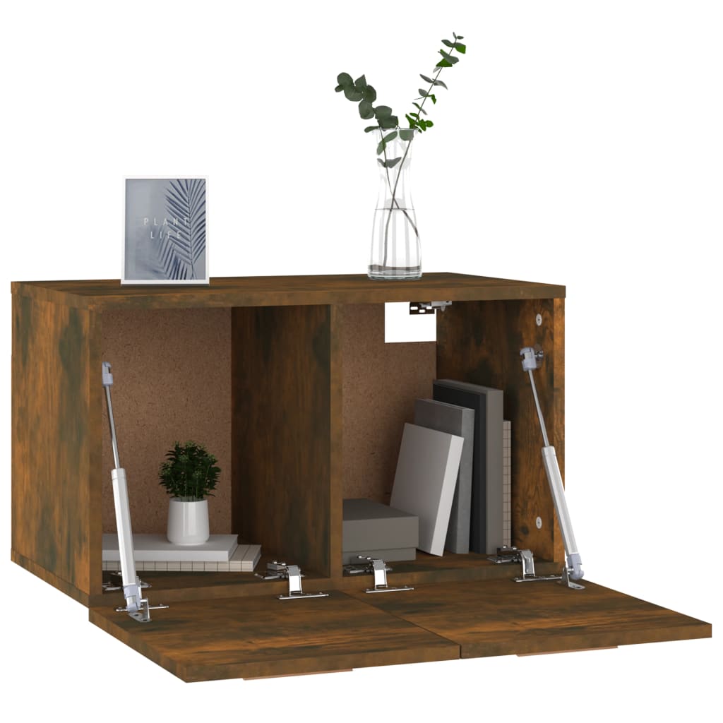 Armoire murale Chêne fumé 60x36,5x35 cm Bois d'ingénierie - XIOS