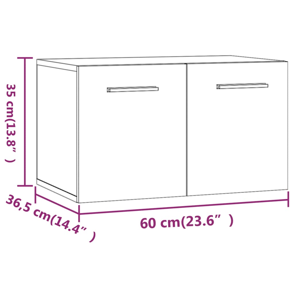 Armoire murale Chêne fumé 60x36,5x35 cm Bois d'ingénierie - XIOS