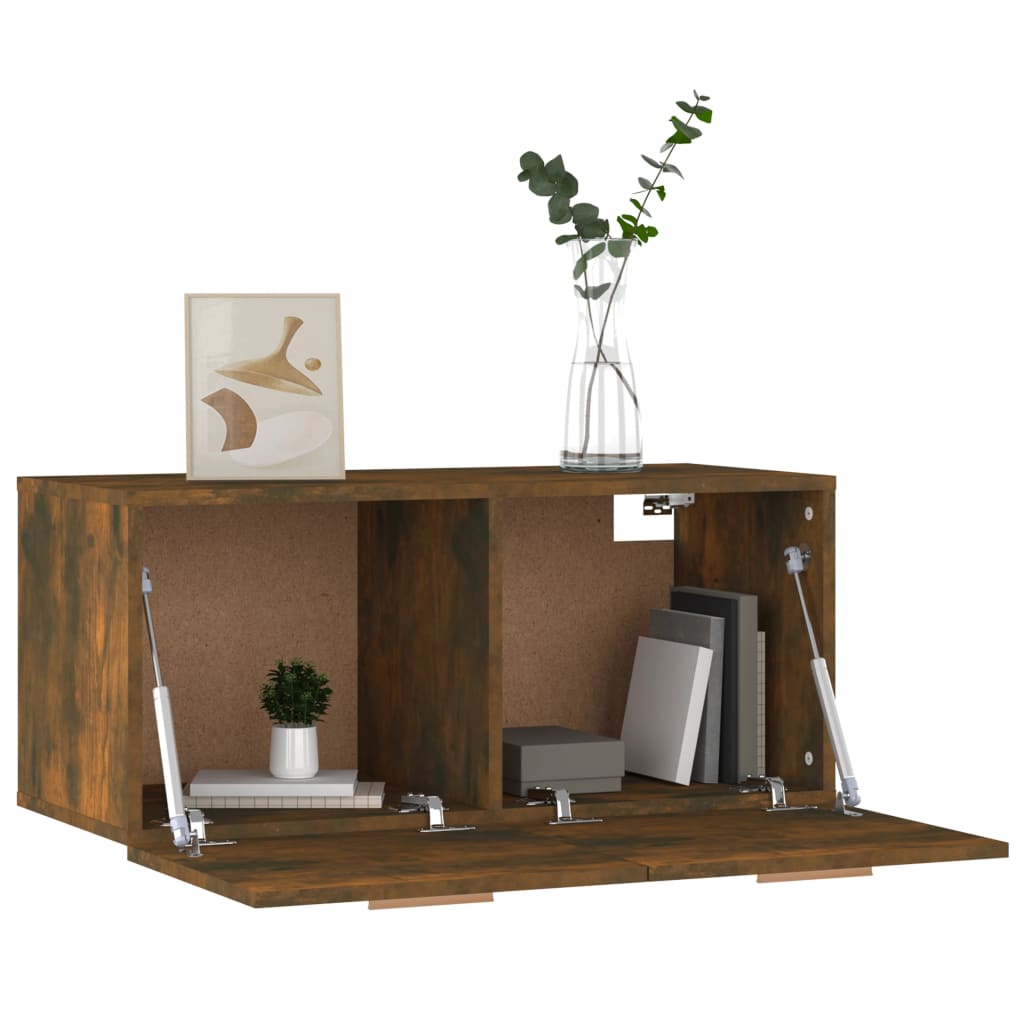 Armoire murale Chêne fumé 80x35x36,5 cm Bois d'ingénierie - XIOS