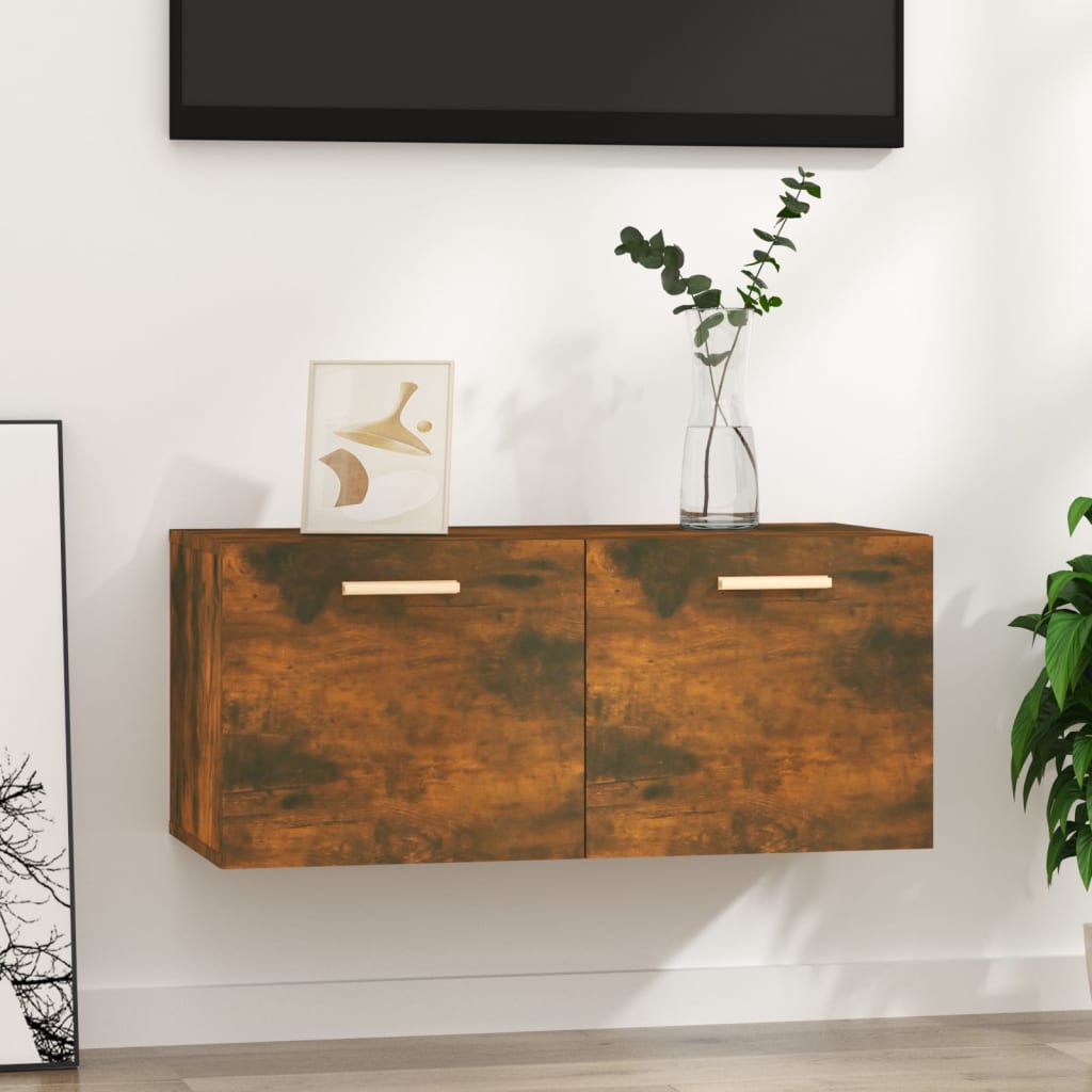 Armoire murale Chêne fumé 80x35x36,5 cm Bois d'ingénierie - XIOS