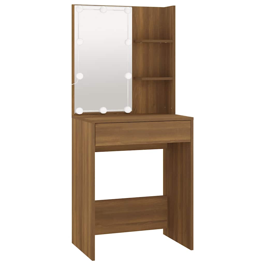 Coiffeuse avec LED Chêne marron 60x40x140 cm - XIOS