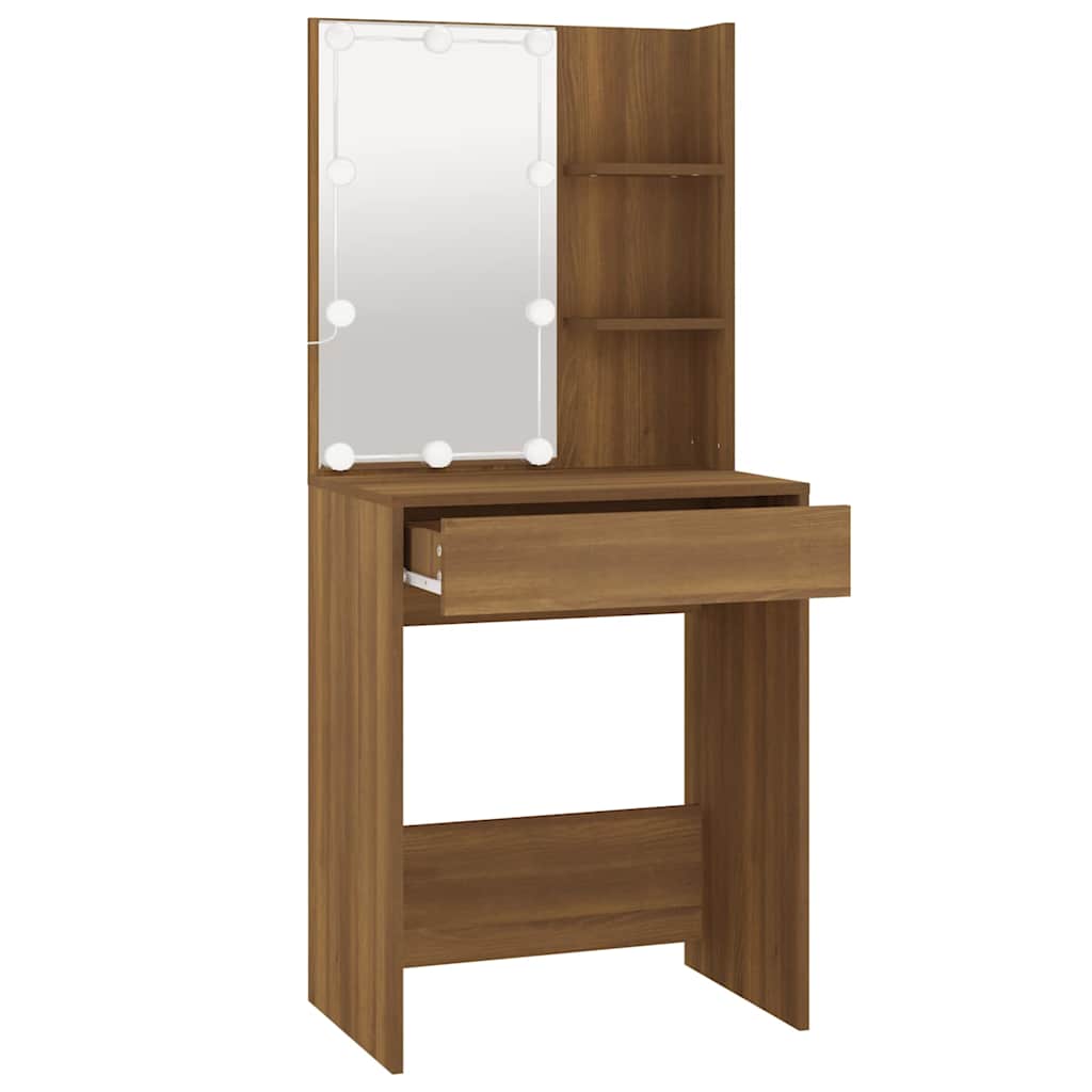 Coiffeuse avec LED Chêne marron 60x40x140 cm - XIOS