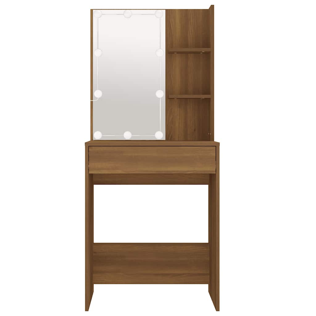 Coiffeuse avec LED Chêne marron 60x40x140 cm - XIOS