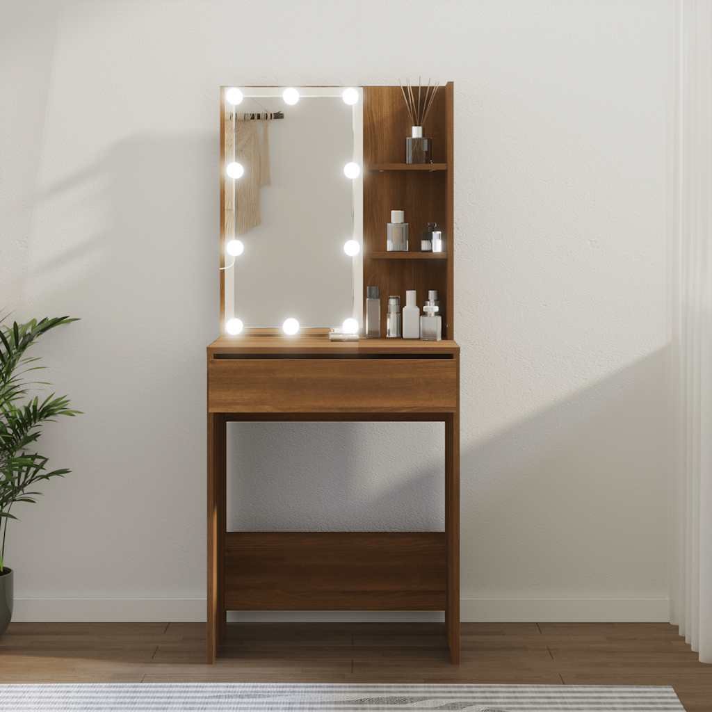 Coiffeuse avec LED Chêne marron 60x40x140 cm - XIOS