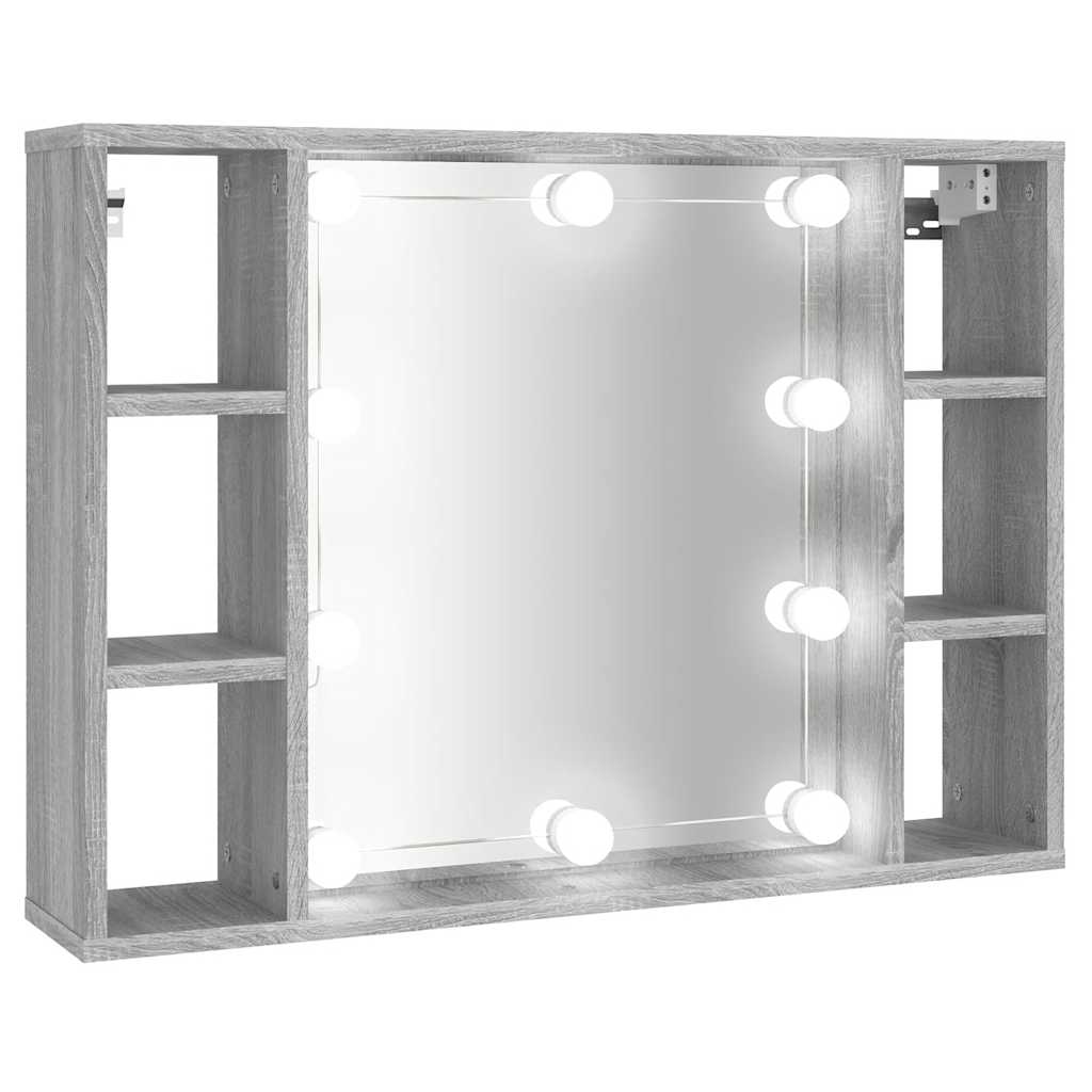 Armoire à miroir avec LED Sonoma gris 76x15x55 cm - XIOS