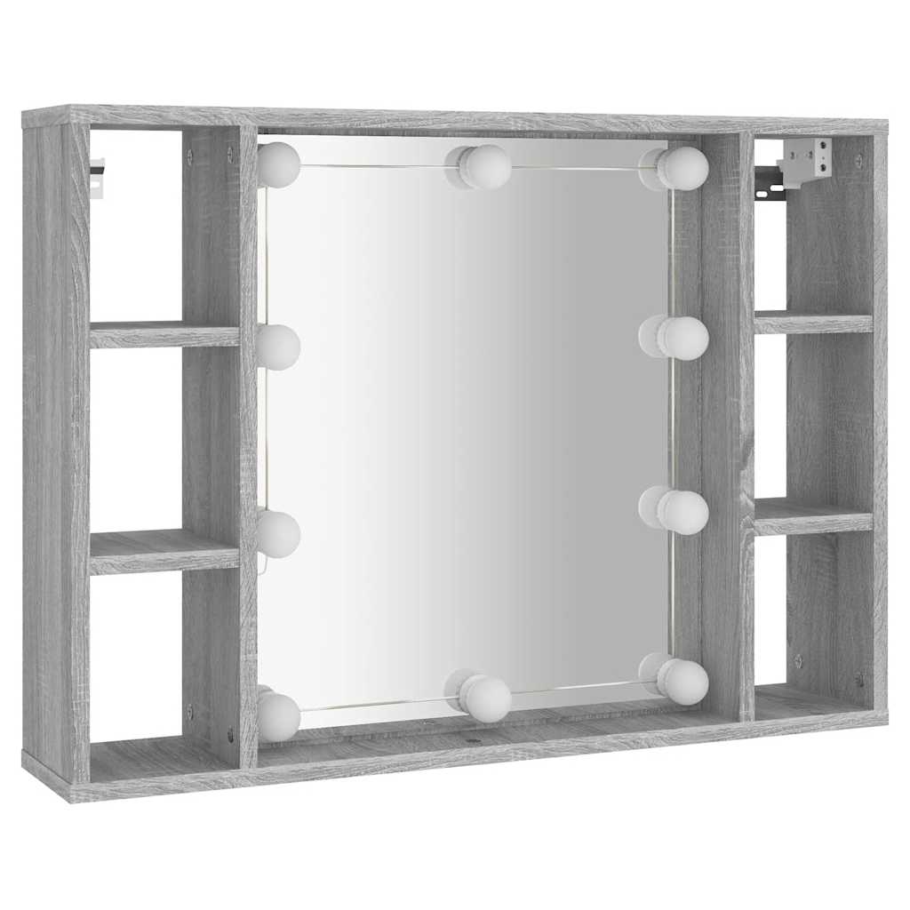 Armoire à miroir avec LED Sonoma gris 76x15x55 cm - XIOS