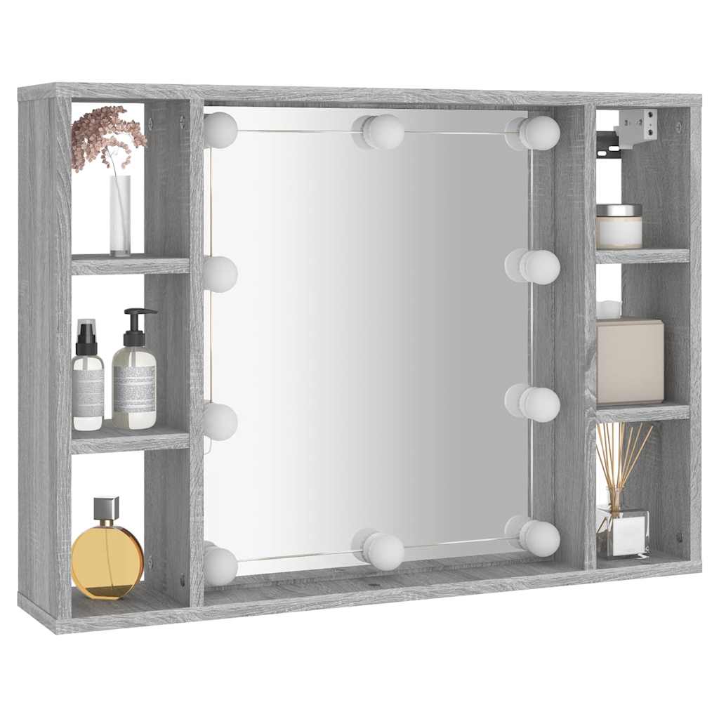 Armoire à miroir avec LED Sonoma gris 76x15x55 cm - XIOS