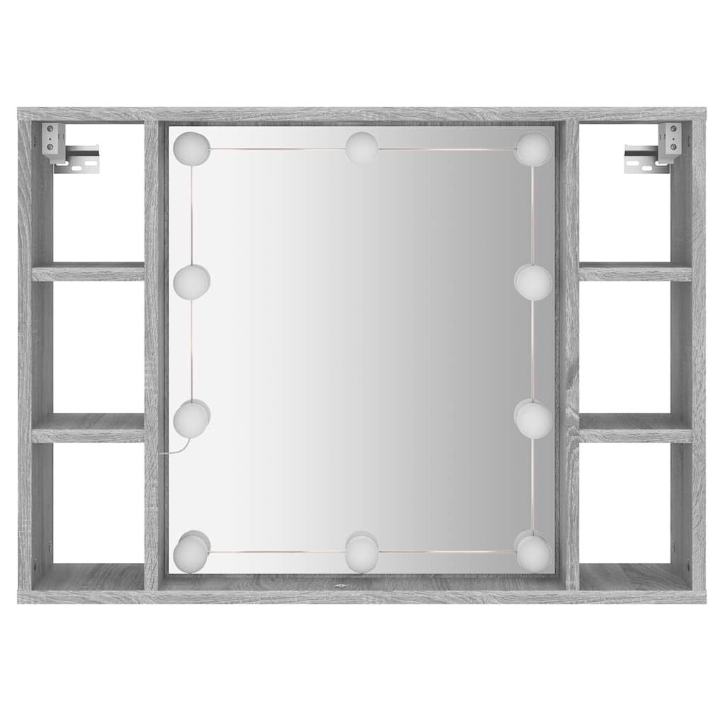 Armoire à miroir avec LED Sonoma gris 76x15x55 cm - XIOS