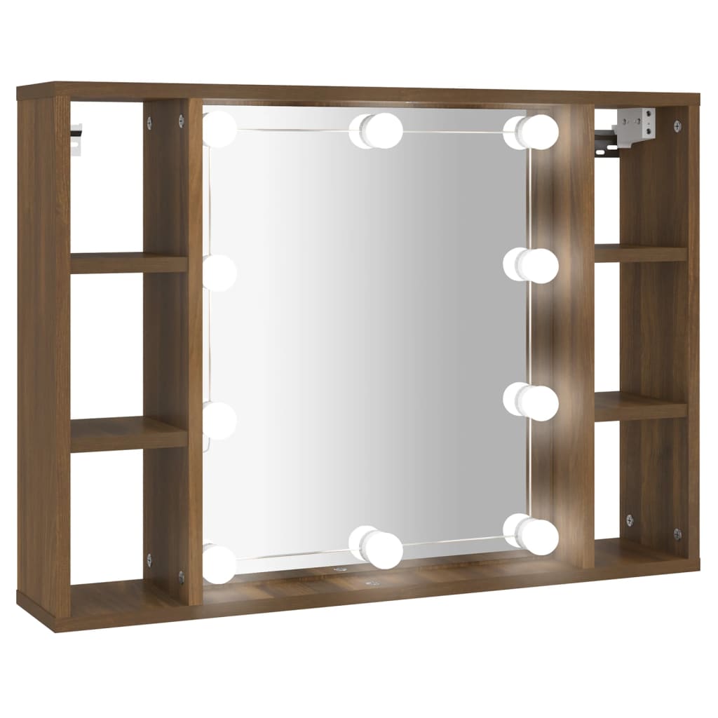 Armoire à miroir avec LED Chêne marron 76x15x55 cm - XIOS