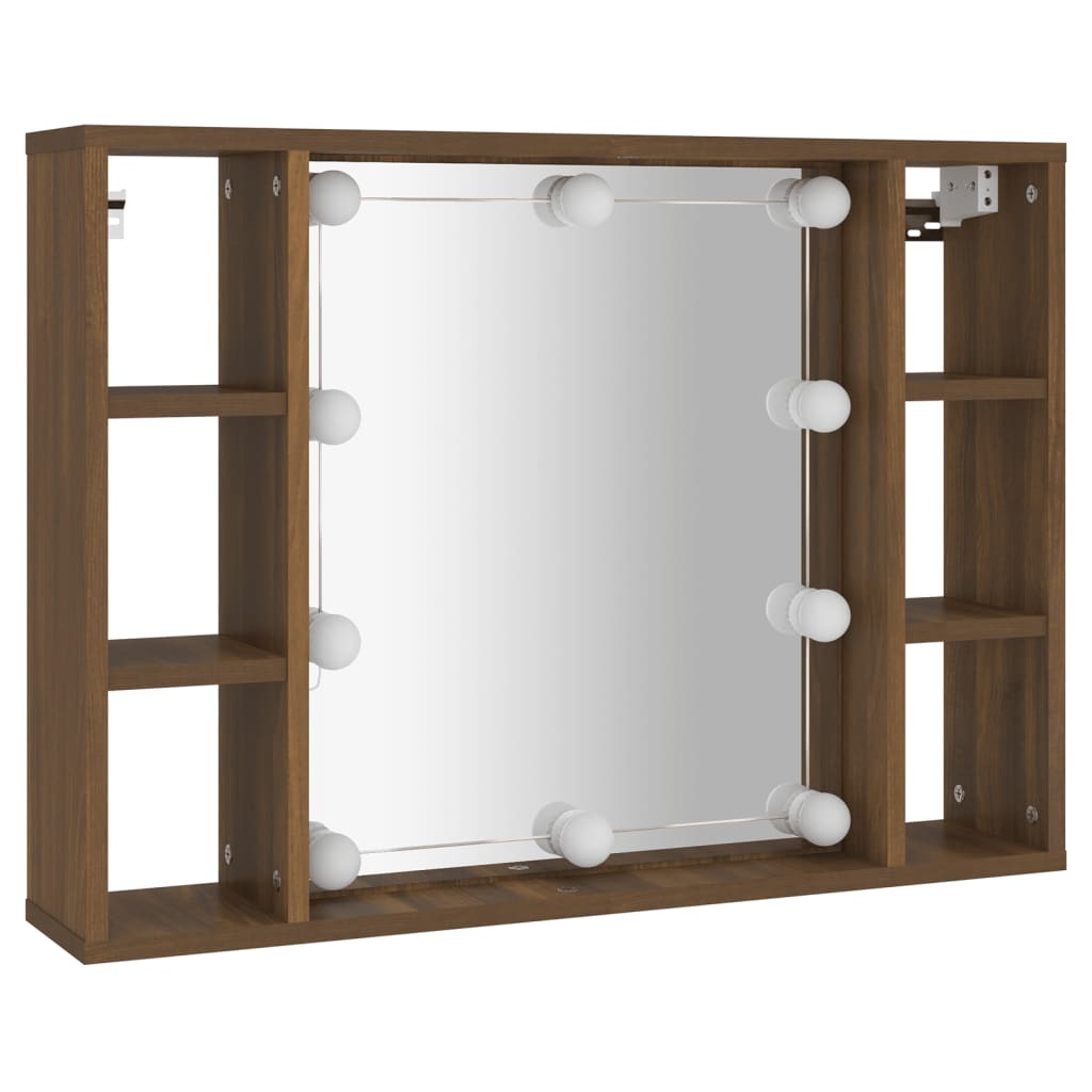 Armoire à miroir avec LED Chêne marron 76x15x55 cm - XIOS