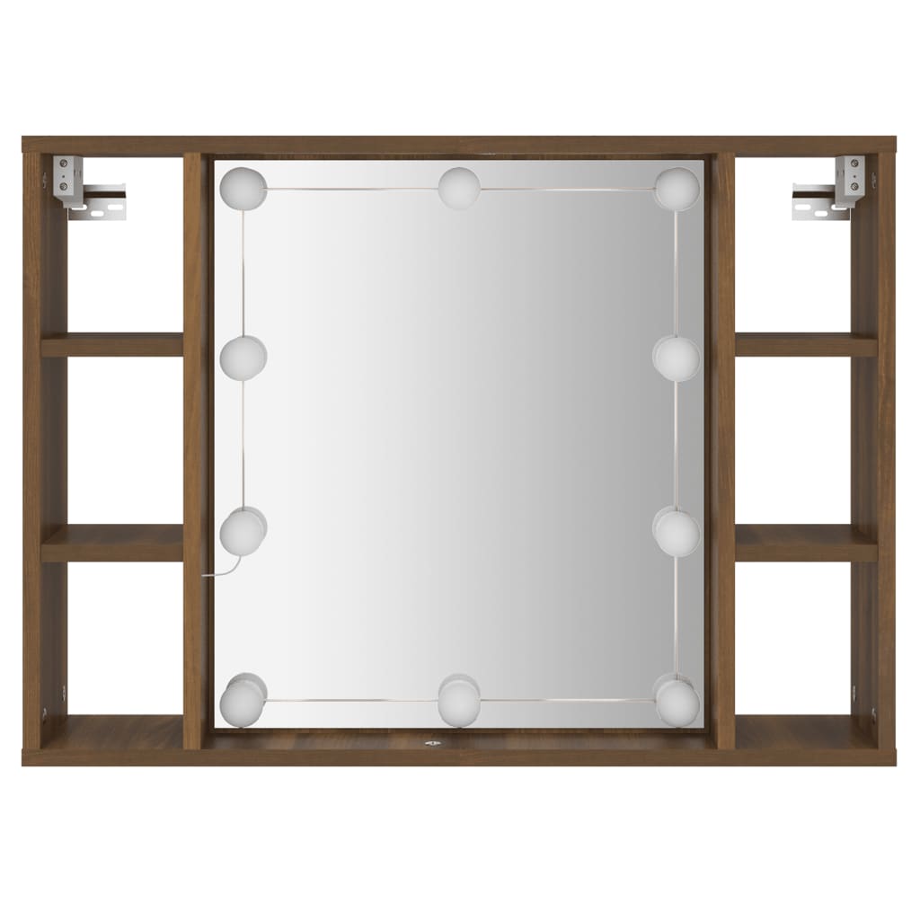 Armoire à miroir avec LED Chêne marron 76x15x55 cm - XIOS