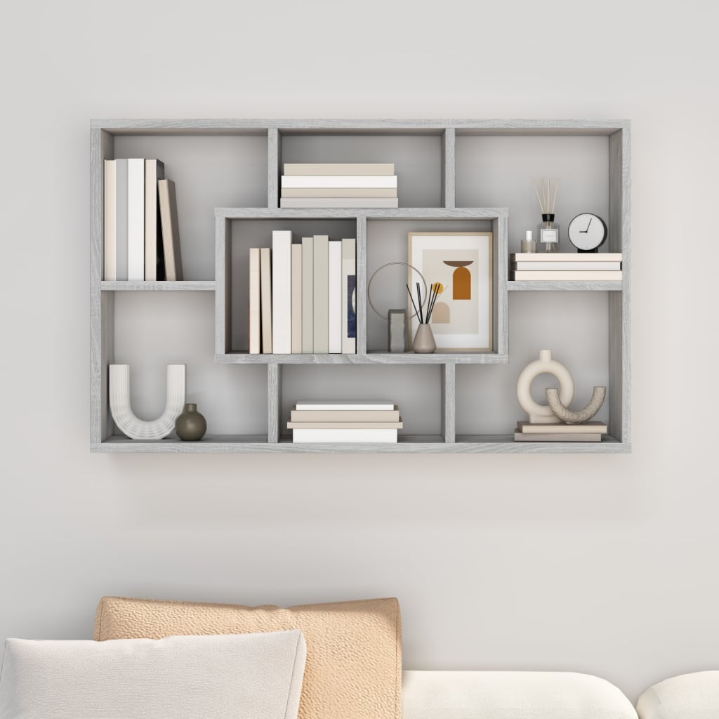 Étagère murale Sonoma gris 85x16x52,5 cm Bois d'ingénierie - XIOS