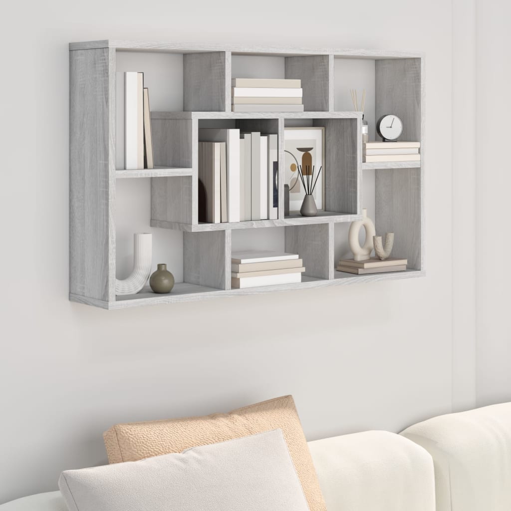 Étagère murale Sonoma gris 85x16x52,5 cm Bois d'ingénierie - XIOS