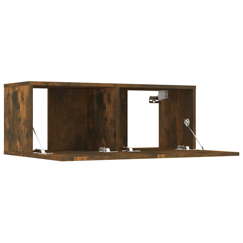 Meubles TV 2 pcs chêne fumé 80x30x30 cm bois d'ingénierie - XIOS