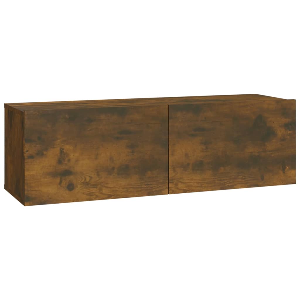 Meubles TV muraux 2pcs chêne fumé 100x30x30cm bois d'ingénierie - XIOS
