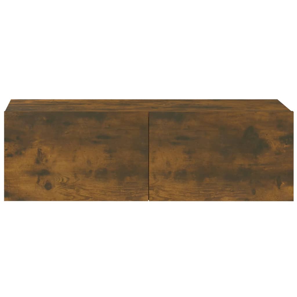 Meubles TV muraux 2pcs chêne fumé 100x30x30cm bois d'ingénierie - XIOS