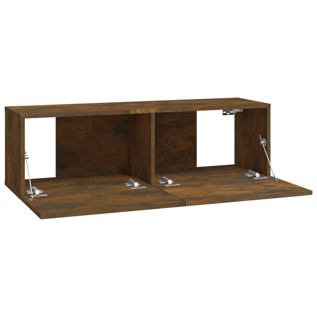 Meubles TV muraux 2pcs chêne fumé 100x30x30cm bois d'ingénierie - XIOS