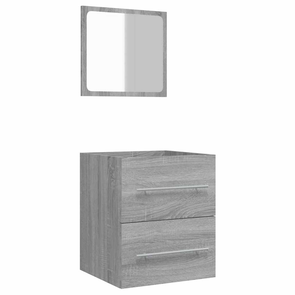 Armoire de salle de bain avec miroir Sonoma gris 41x38,5x48 cm Ensembles de mobilier pour salles de bains vidaXL