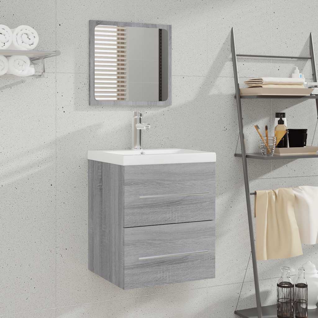 Armoire de salle de bain avec miroir Sonoma gris 41x38,5x48 cm Ensembles de mobilier pour salles de bains vidaXL