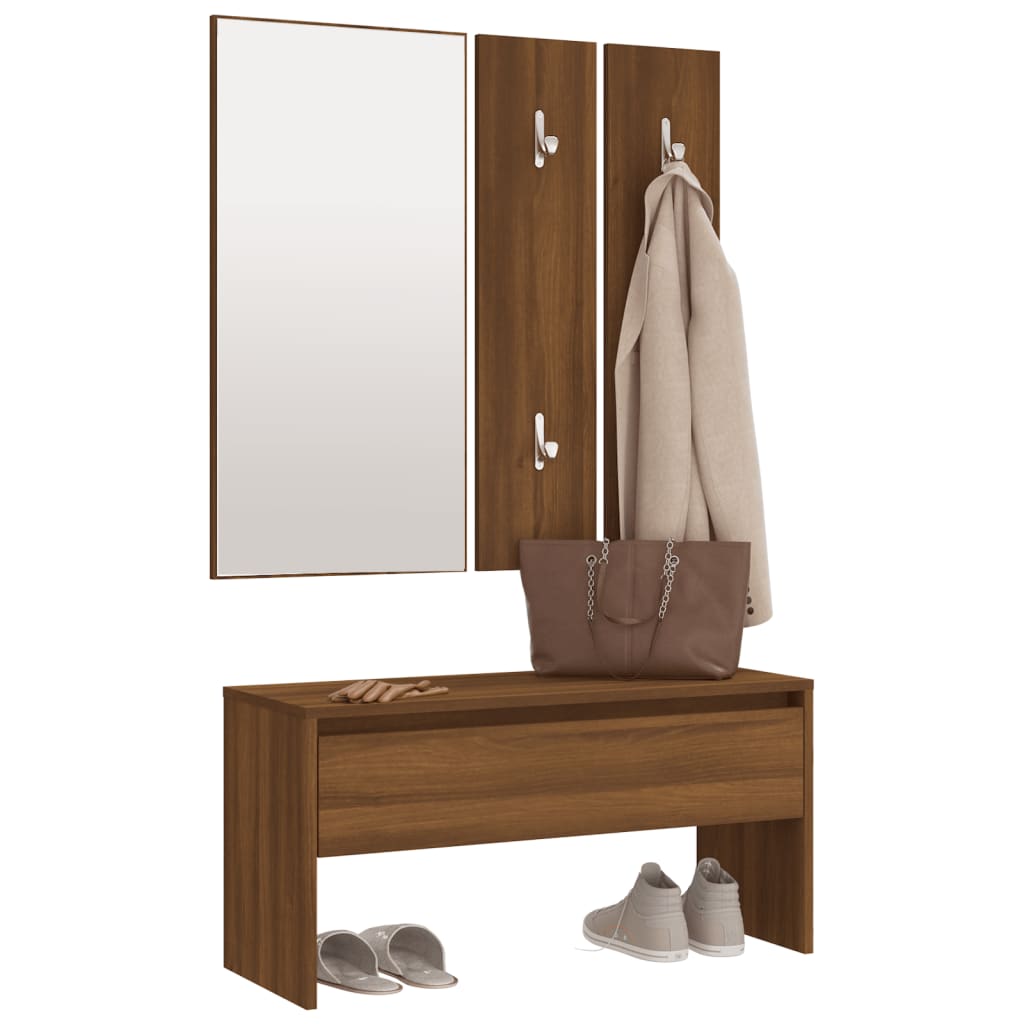 Ensemble de meubles de couloir Chêne marron Bois d'ingénierie - XIOS