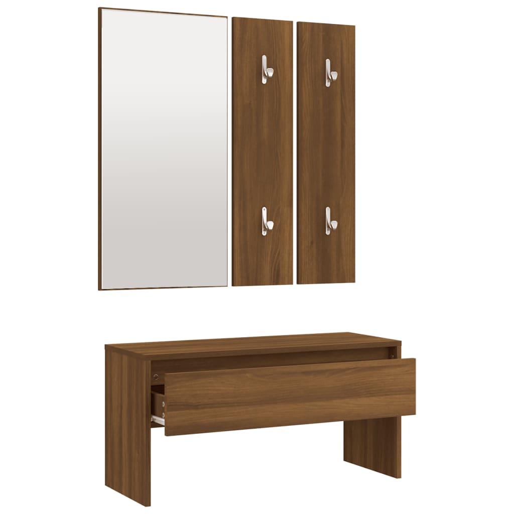 Ensemble de meubles de couloir Chêne marron Bois d'ingénierie - XIOS