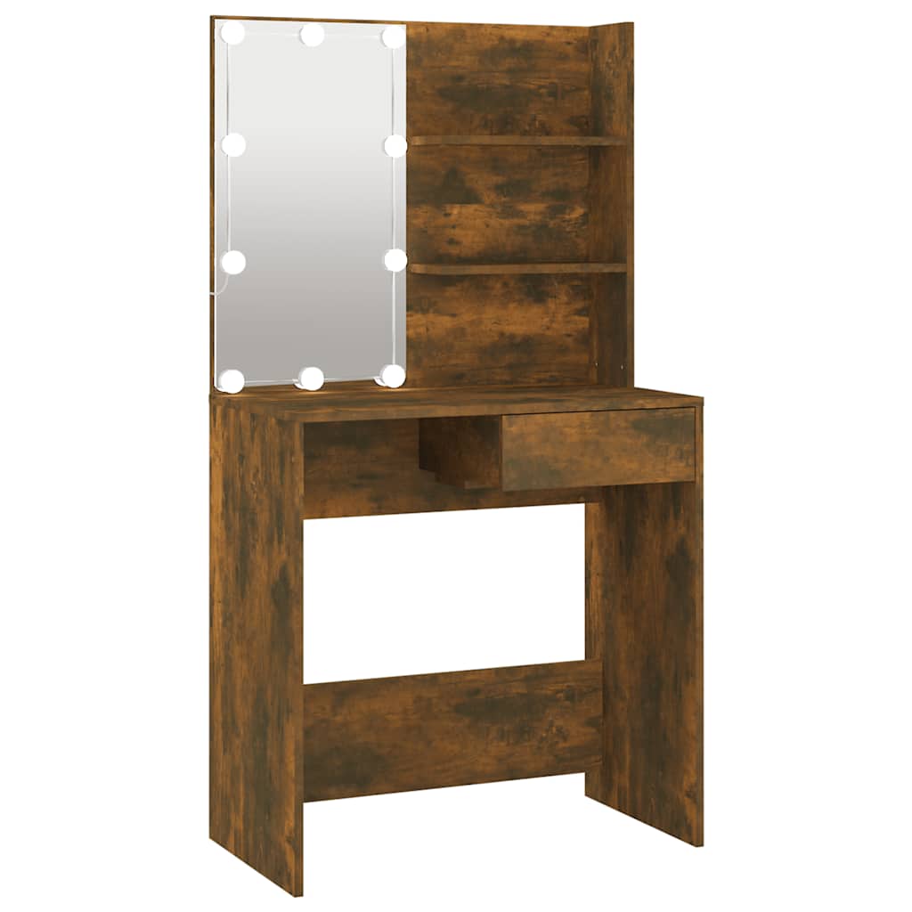 Coiffeuse avec LED Chêne fumé 74,5x40x141 cm - XIOS