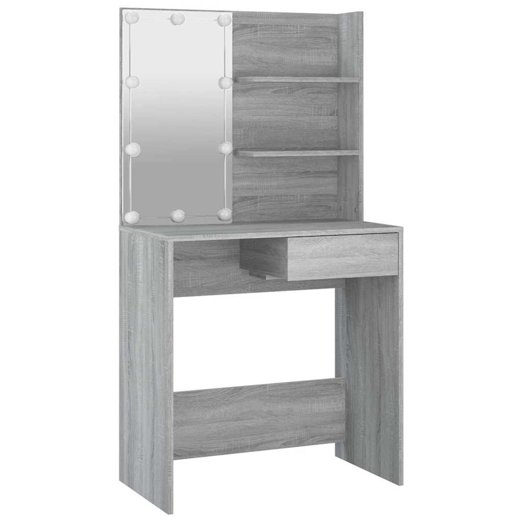 Coiffeuse avec LED Sonoma gris 74,5x40x141 cm - XIOS