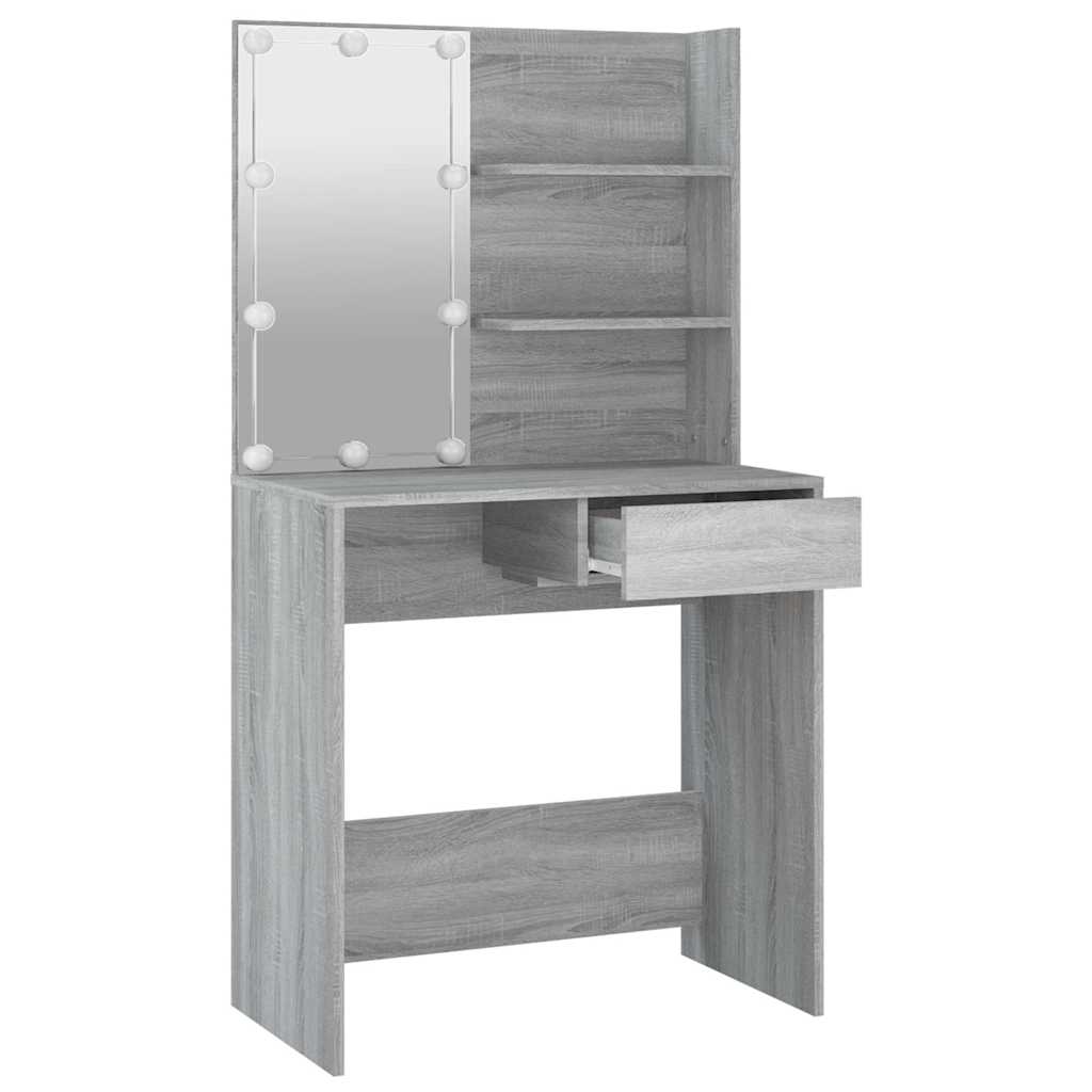 Coiffeuse avec LED Sonoma gris 74,5x40x141 cm - XIOS