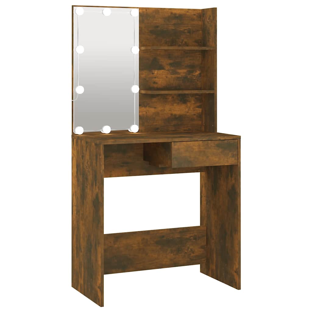 Coiffeuse avec LED Chêne marron 74,5x40x141 cm - XIOS