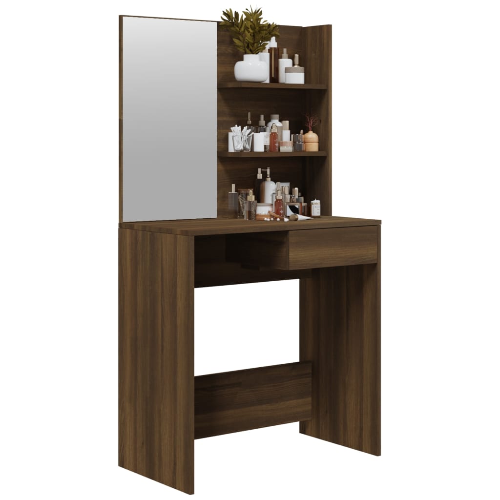 Coiffeuse avec miroir Chêne marron 74,5x40x141 cm - XIOS