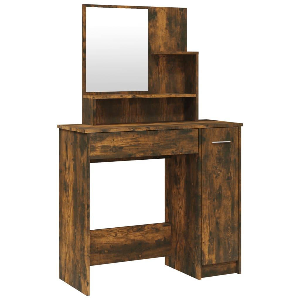 Coiffeuse avec miroir Chêne fumé 86,5x35x136 cm - XIOS