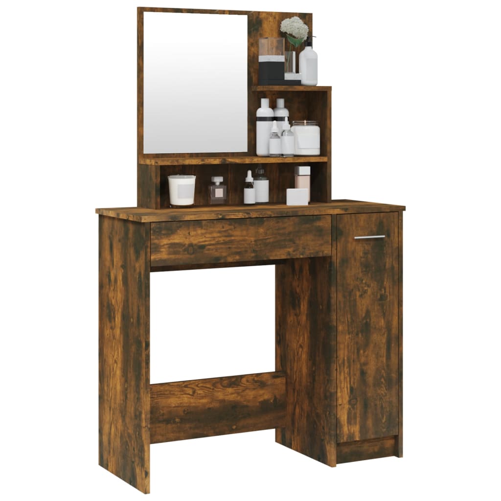 Coiffeuse avec miroir Chêne fumé 86,5x35x136 cm - XIOS
