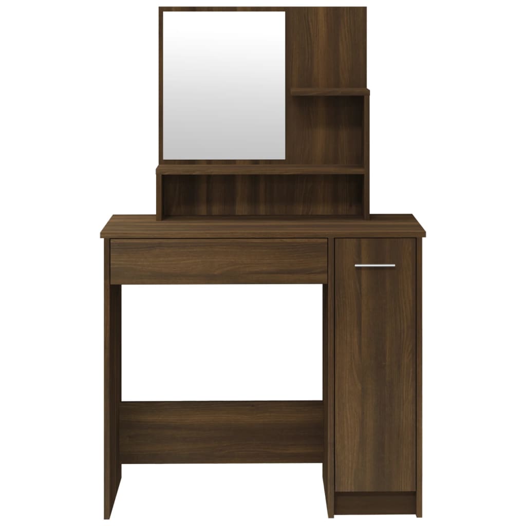 Coiffeuse avec miroir Chêne marron 86,5x35x136 cm - XIOS