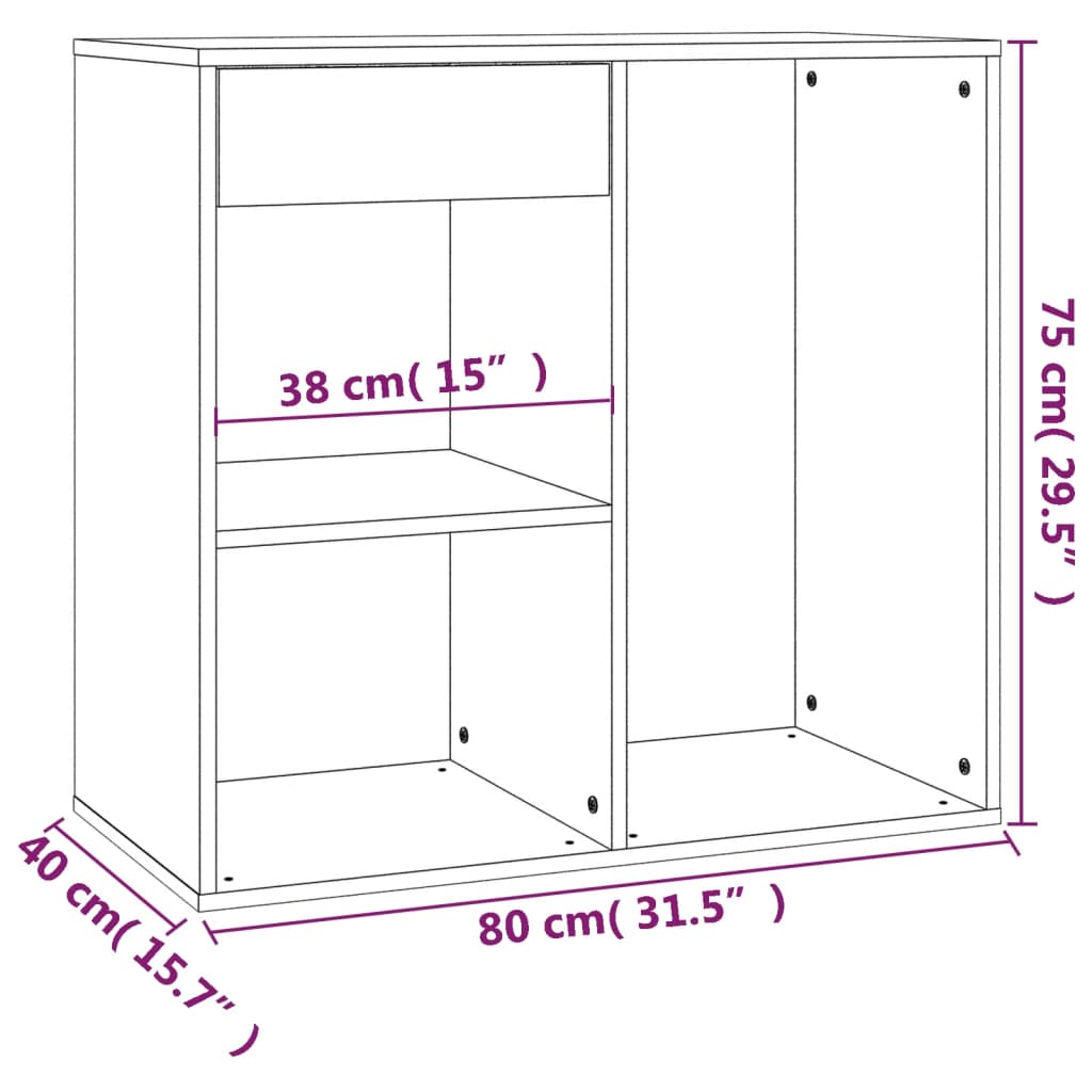 Armoire cosmétique Sonoma gris 80x40x75 cm Bois d'ingénierie - XIOS