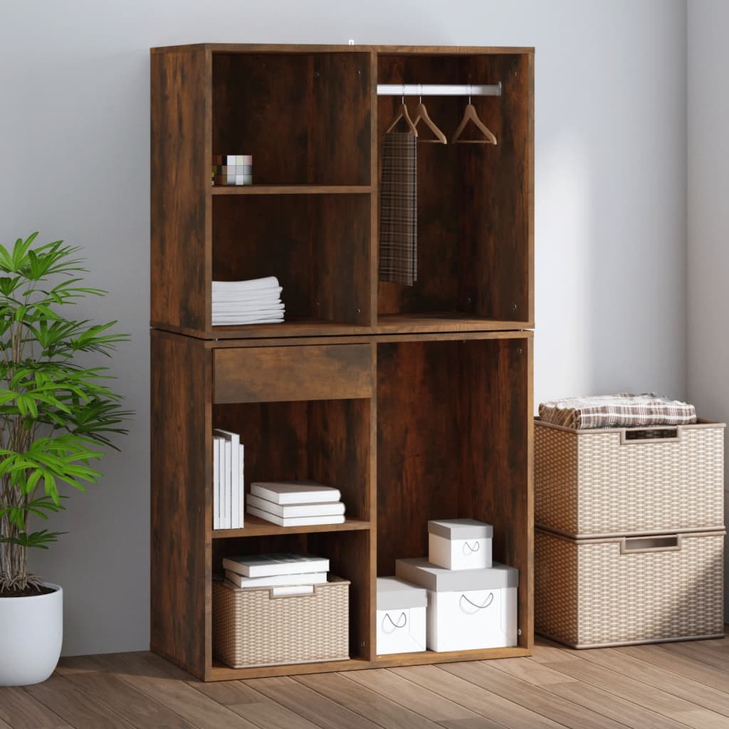 Armoire de dressing Chêne fumé 80x40x65 cm Bois d'ingénierie - XIOS
