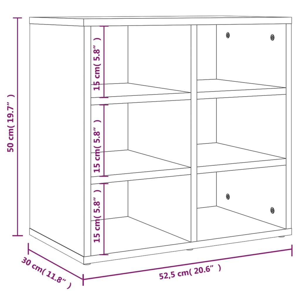 Armoire à chaussures Chêne fumé 52,5x30x50 cm - XIOS