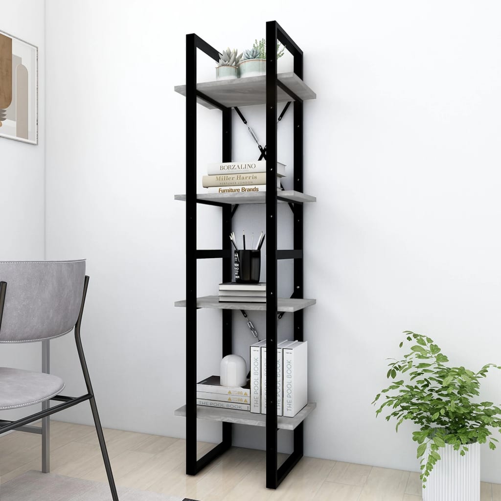 Bibliothèque 4 niveaux Sonoma gris 40x30x140 cm Bois - XIOS