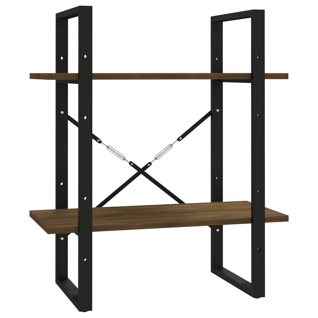 Bibliothèque 2 niveaux Chêne brun 60x30x70 cm Bois d'ingénierie - XIOS