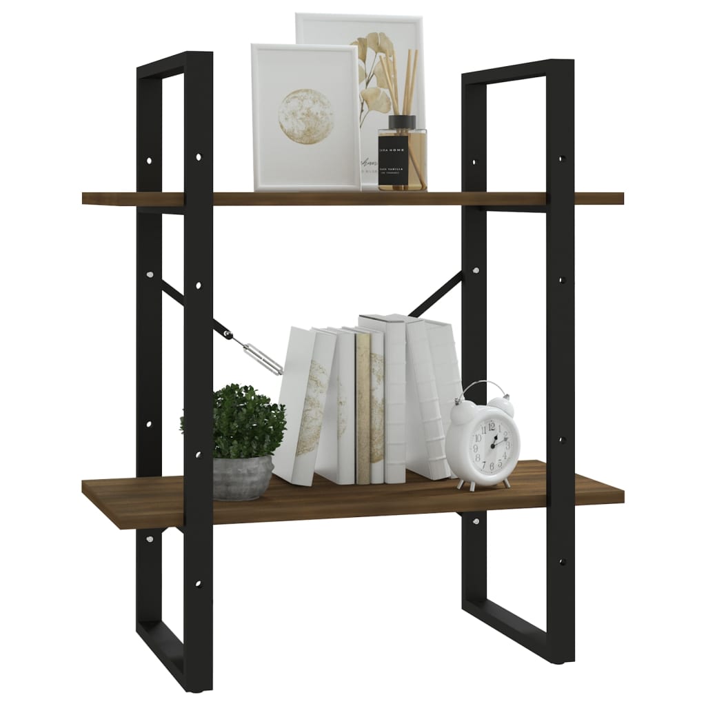 Bibliothèque 2 niveaux Chêne brun 60x30x70 cm Bois d'ingénierie - XIOS