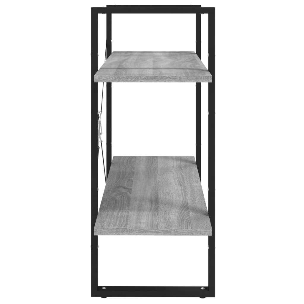 Bibliothèque 2 niveaux Sonoma gris 80x30x70cm Bois d'ingénierie - XIOS