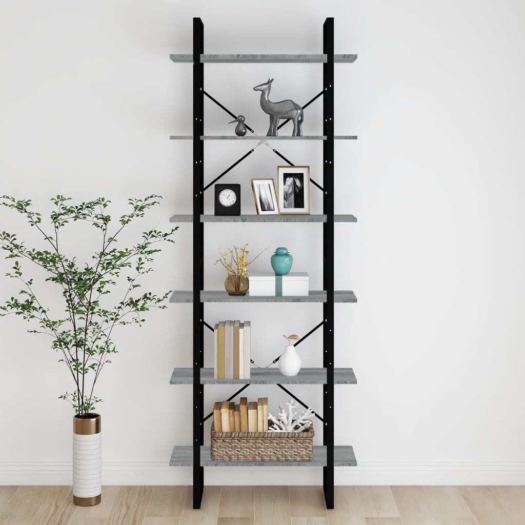 Armoire haute Sonoma gris 80x30x210 cm Bois d'ingénierie - XIOS