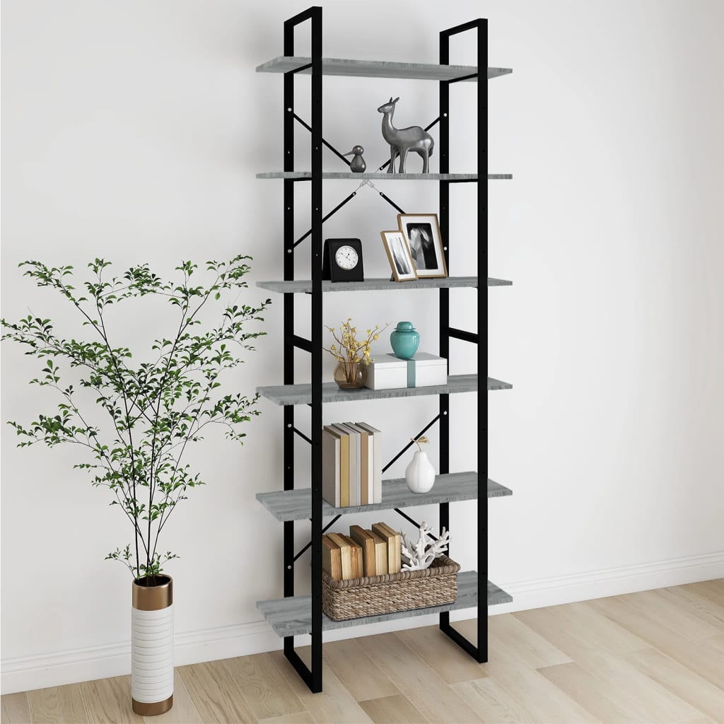 Armoire haute Sonoma gris 80x30x210 cm Bois d'ingénierie - XIOS