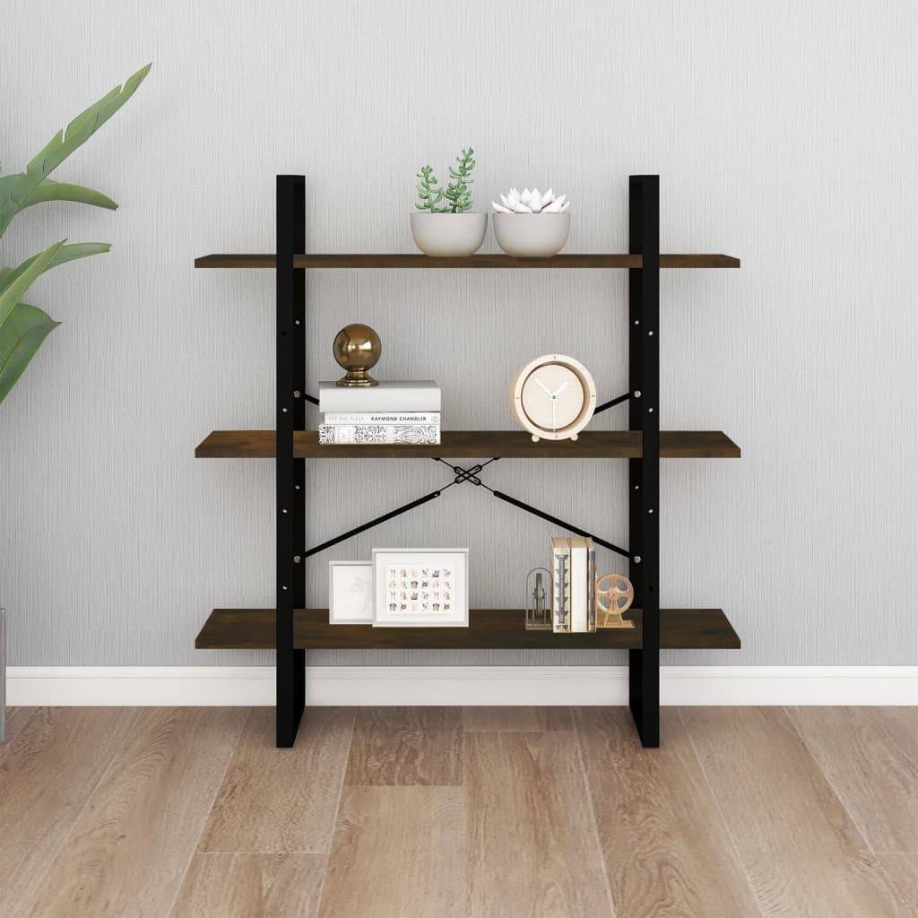 Bibliothèque Chêne fumé 100x30x105 cm Bois d'ingénierie - XIOS