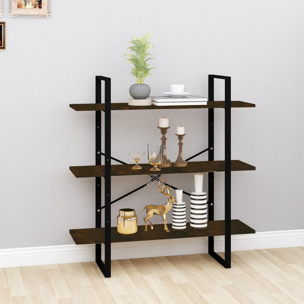 Bibliothèque Chêne fumé 100x30x105 cm Bois d'ingénierie - XIOS