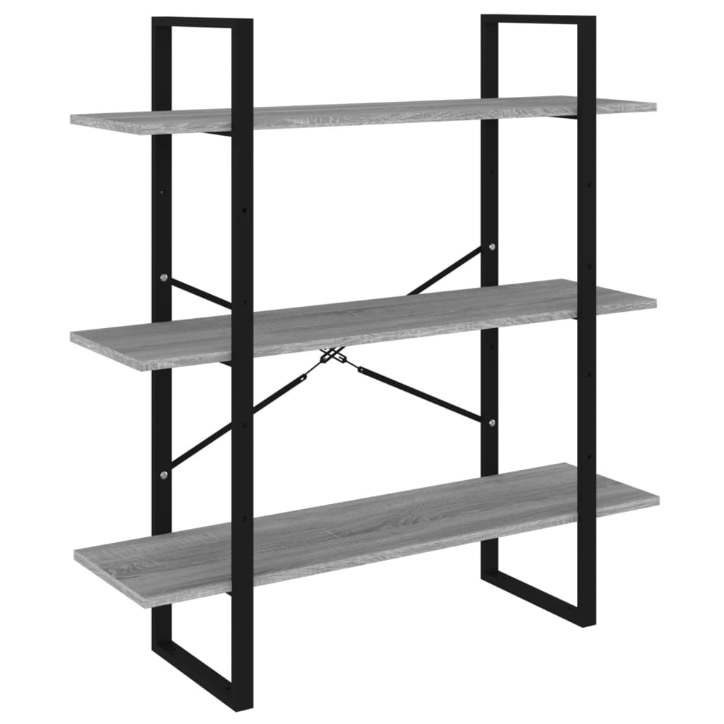 Bibliothèque Sonoma gris 100x30x105 cm Bois d'ingénierie - XIOS