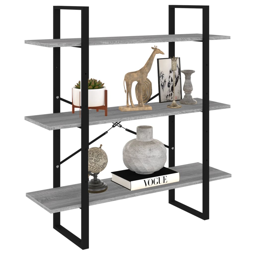 Bibliothèque Sonoma gris 100x30x105 cm Bois d'ingénierie - XIOS