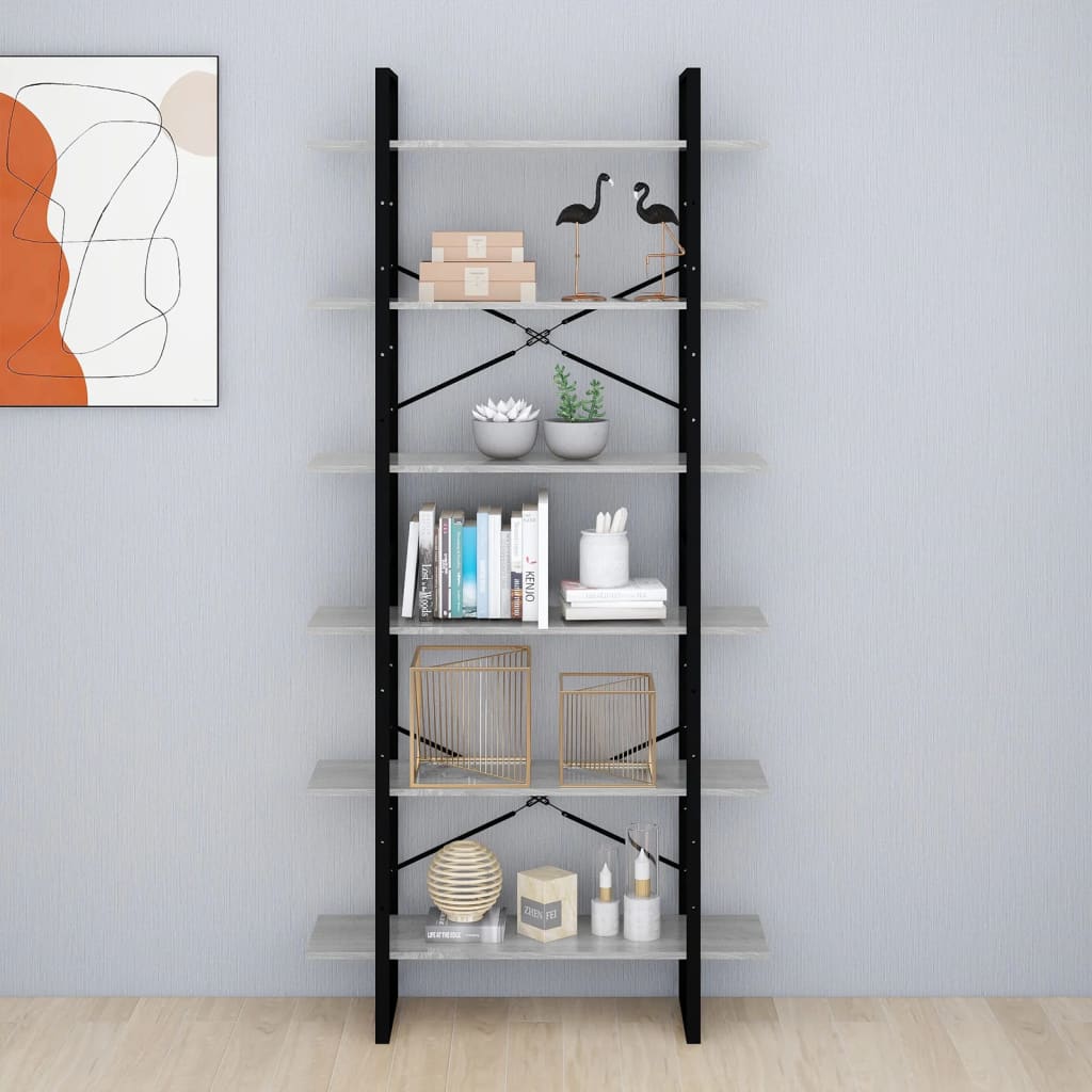 Armoire haute Sonoma gris 100x30x210 cm Bois d'ingénierie - XIOS