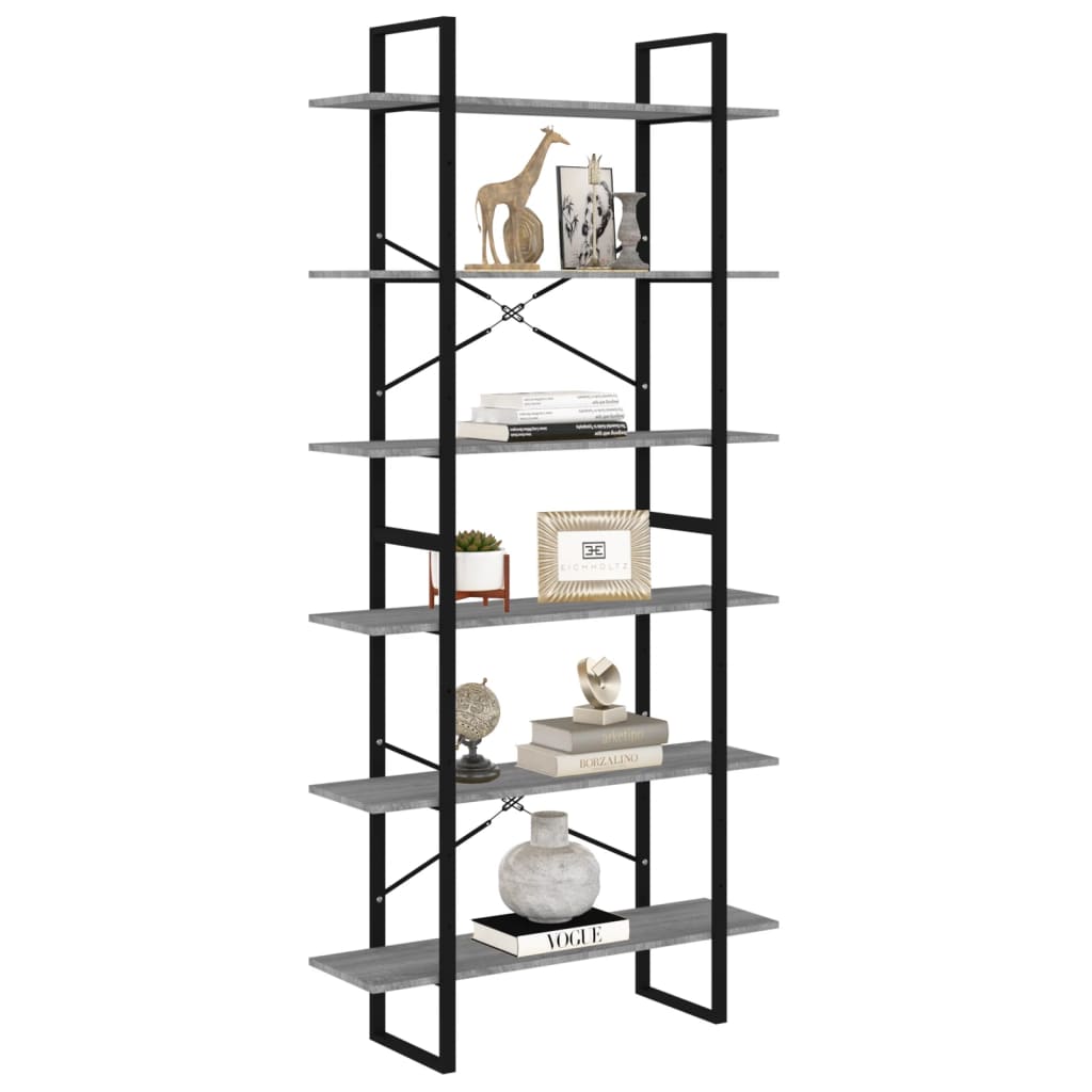 Armoire haute Sonoma gris 100x30x210 cm Bois d'ingénierie - XIOS